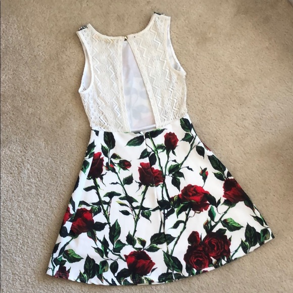 ✨SALE✨Rose and Lace Sparkly Minidress 🌹💎 - Picture 5 of 8